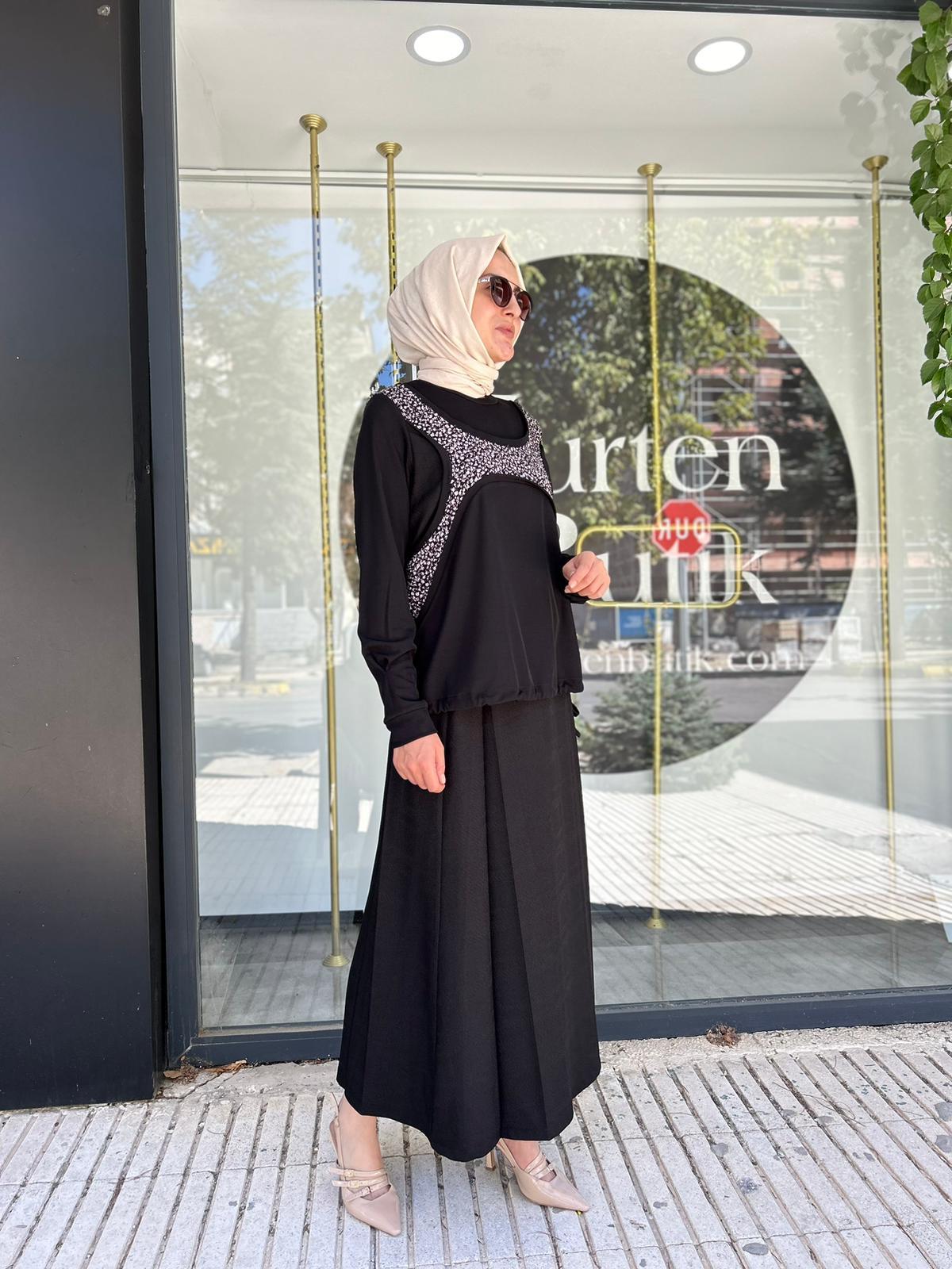 MİSSWHENCE SİYAH ETEKLİ TAKIM 36000