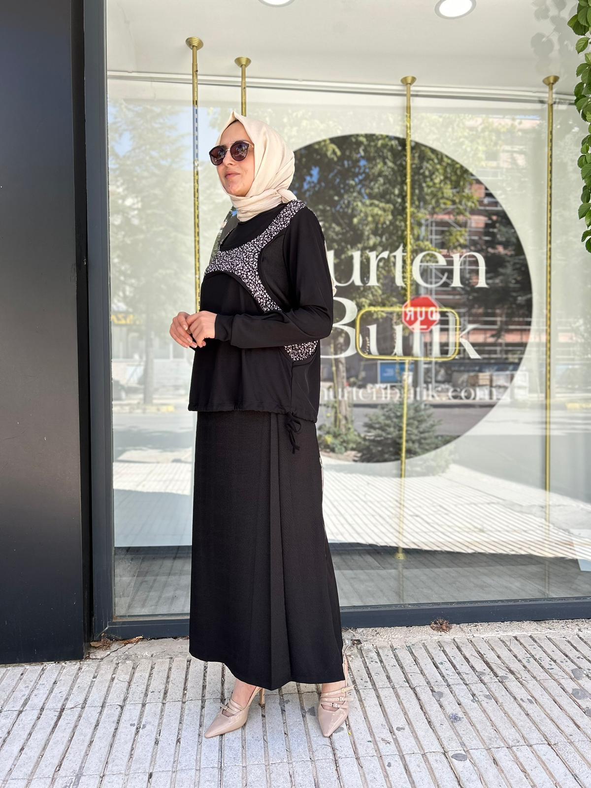 MİSSWHENCE SİYAH ETEKLİ TAKIM 36000
