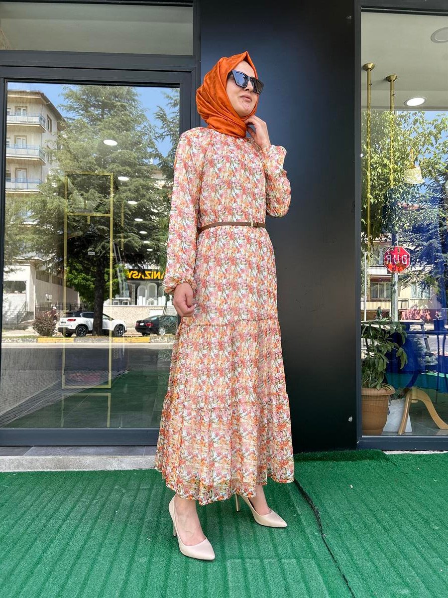 NURCAN ÇETİN ŞİFON ELBİSE TARÇIN 23121