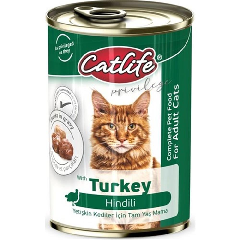 CLF17-CATLİFE HİNDİLİ KEDİ KONSERVE 400GR 12Lİ