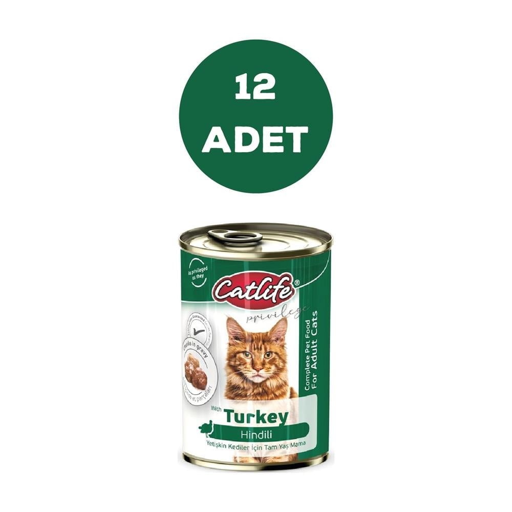 CLF17-CATLİFE HİNDİLİ KEDİ KONSERVE 400GR 12Lİ