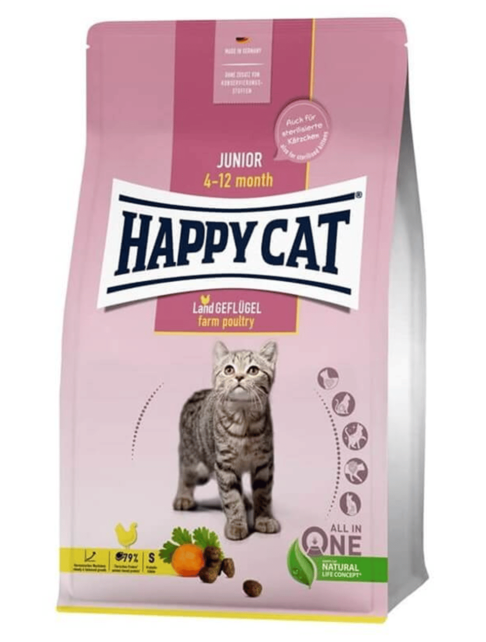 Happy Cat Junior Tavuklu Yavru Kedi Maması 4kg