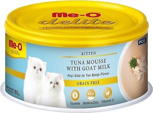 Me-O Delite Tahılsız Keçi Sütlü Ton Yavru Kedi Konservesi 80GR 9'lu Set