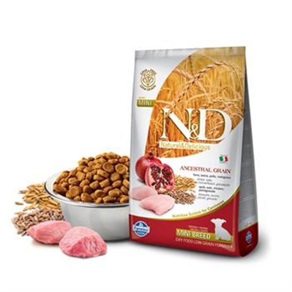 N&D Düşük Tahıllı Tavuk-Nar Küçük Irk Yavru Köpek Maması 7 Kg