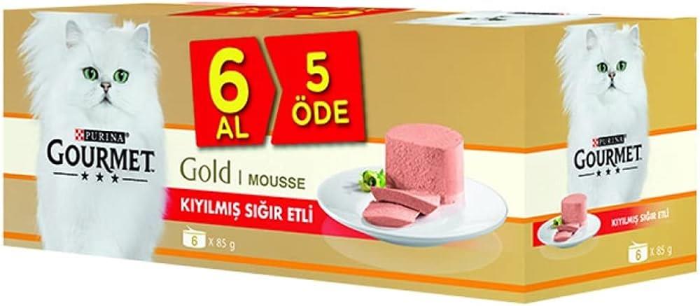 Purina Gourmet Gold 6 Al 5 Öde Kıyılmış Sığır Etli Kedi Konservesi 6x85Gr