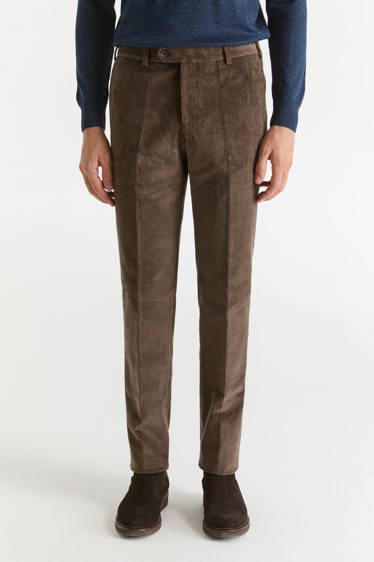 Ruba Pantolon Regular Fit Açık Kahverengi Kadife Chino Pantolon