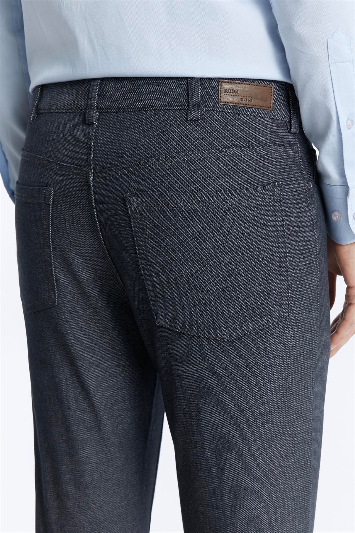 Ruba Pantolon Slim Fit Antrasit Dokulu 5 Cep Pantolon