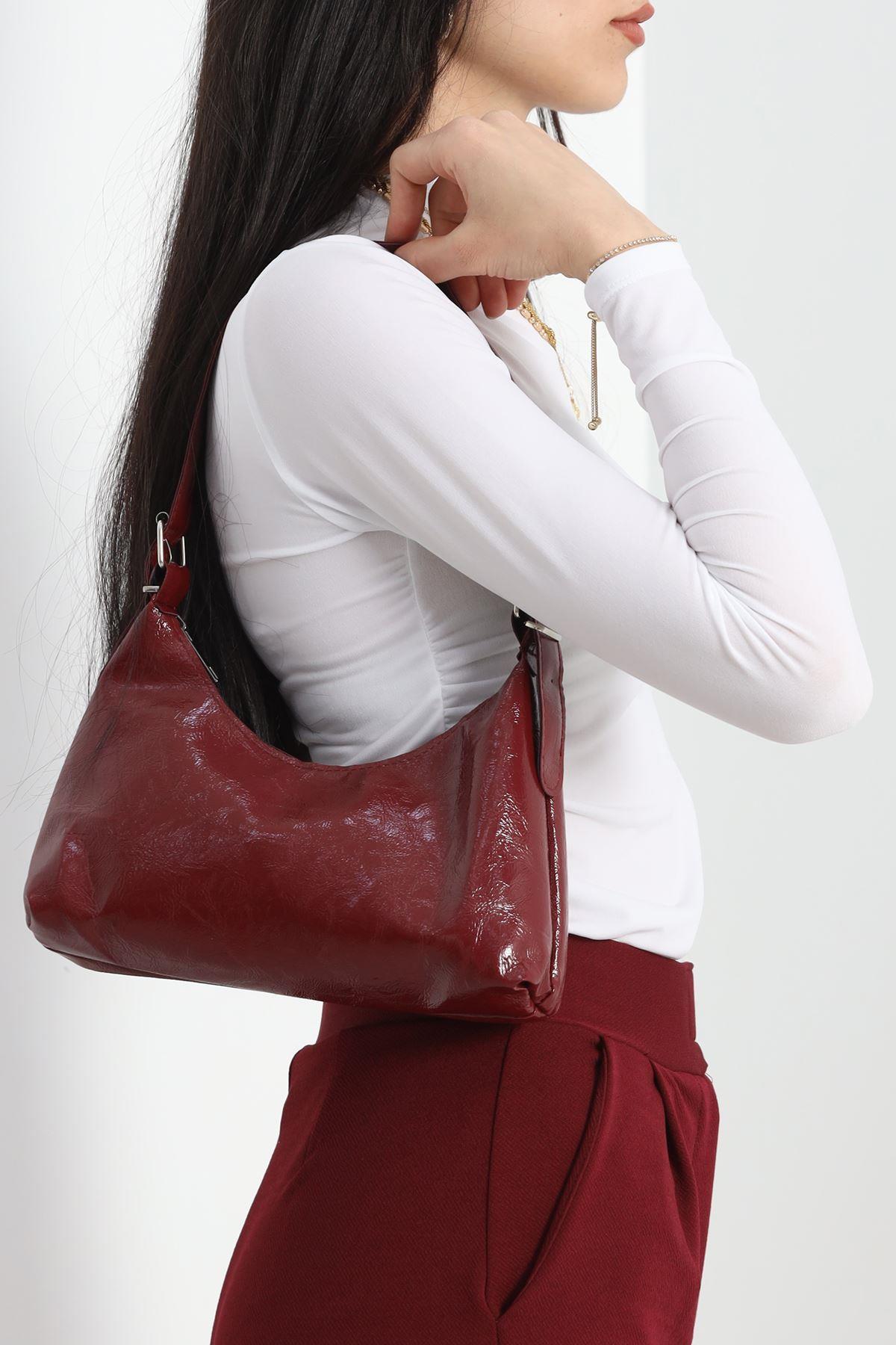 Oval Baget Çanta Vişne - 50052.1624.