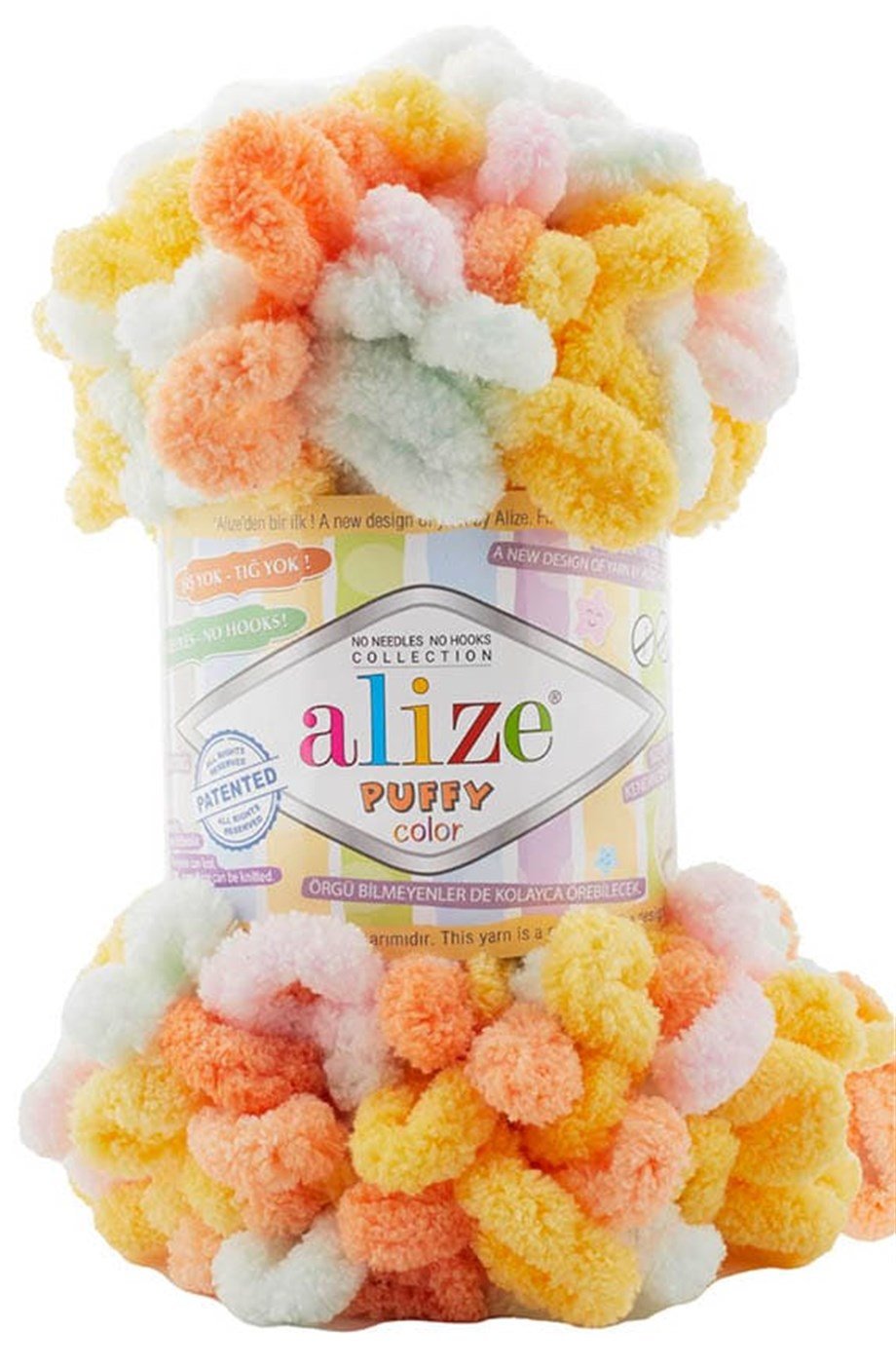 Alize Puffy Color 6464 Parmakla Örülen El Örgü İpi