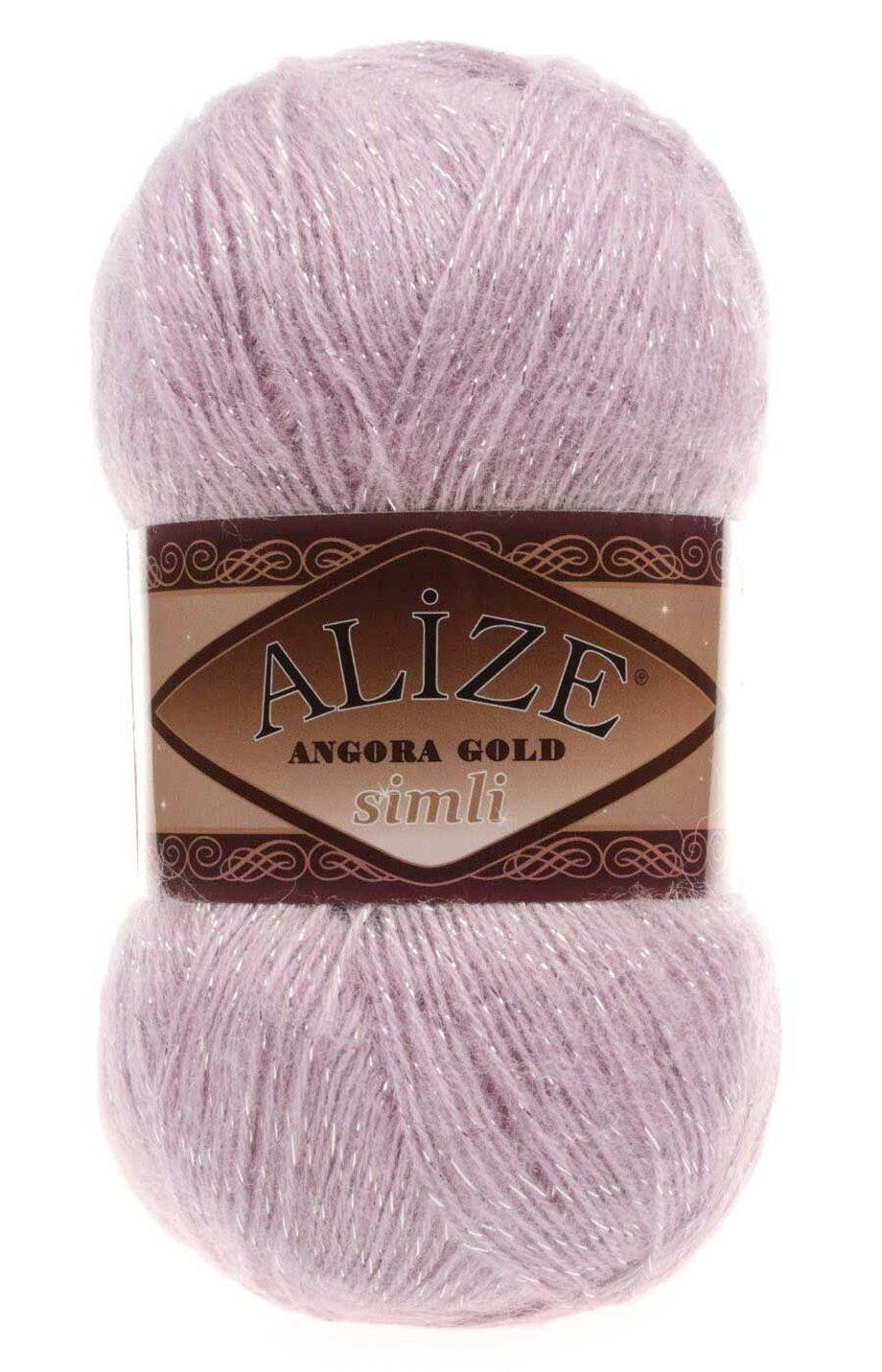 Alize Angora Gold Simli 452 Açık Gül El Örgü İpi