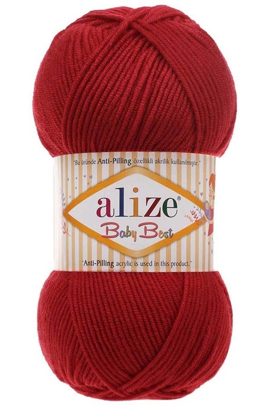 Alize Baby Best 106 Koyu Kırmızı El Örgü İpliği