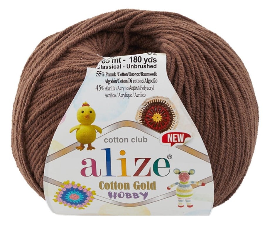 Alize Cotton Gold Hobby New 493 Kahve Pamuklu El Örgü İpi