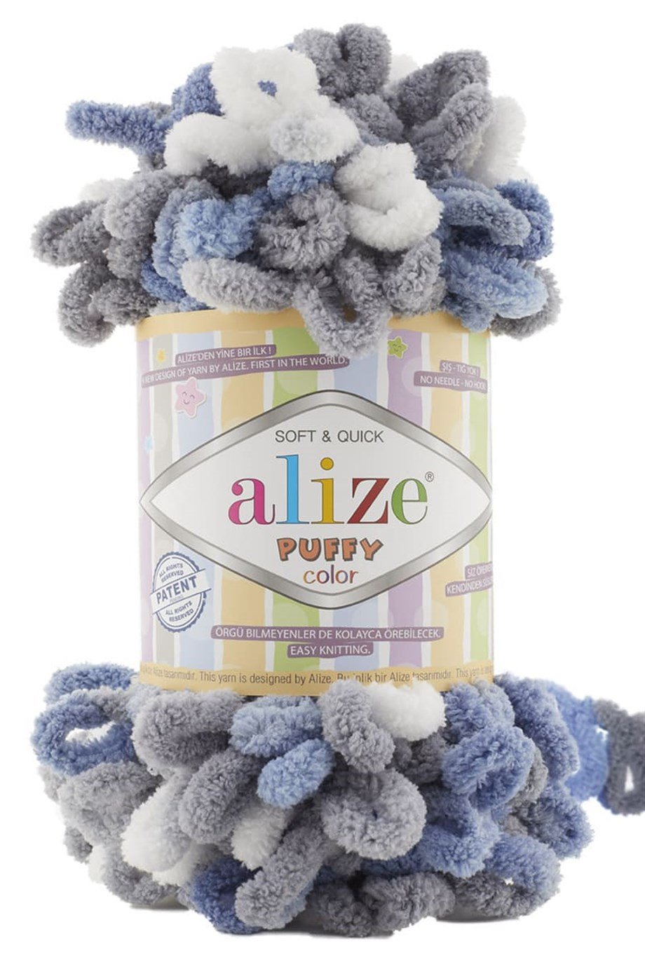 Alize Puffy Color 6075 Parmakla Örülen El Örgü İpi