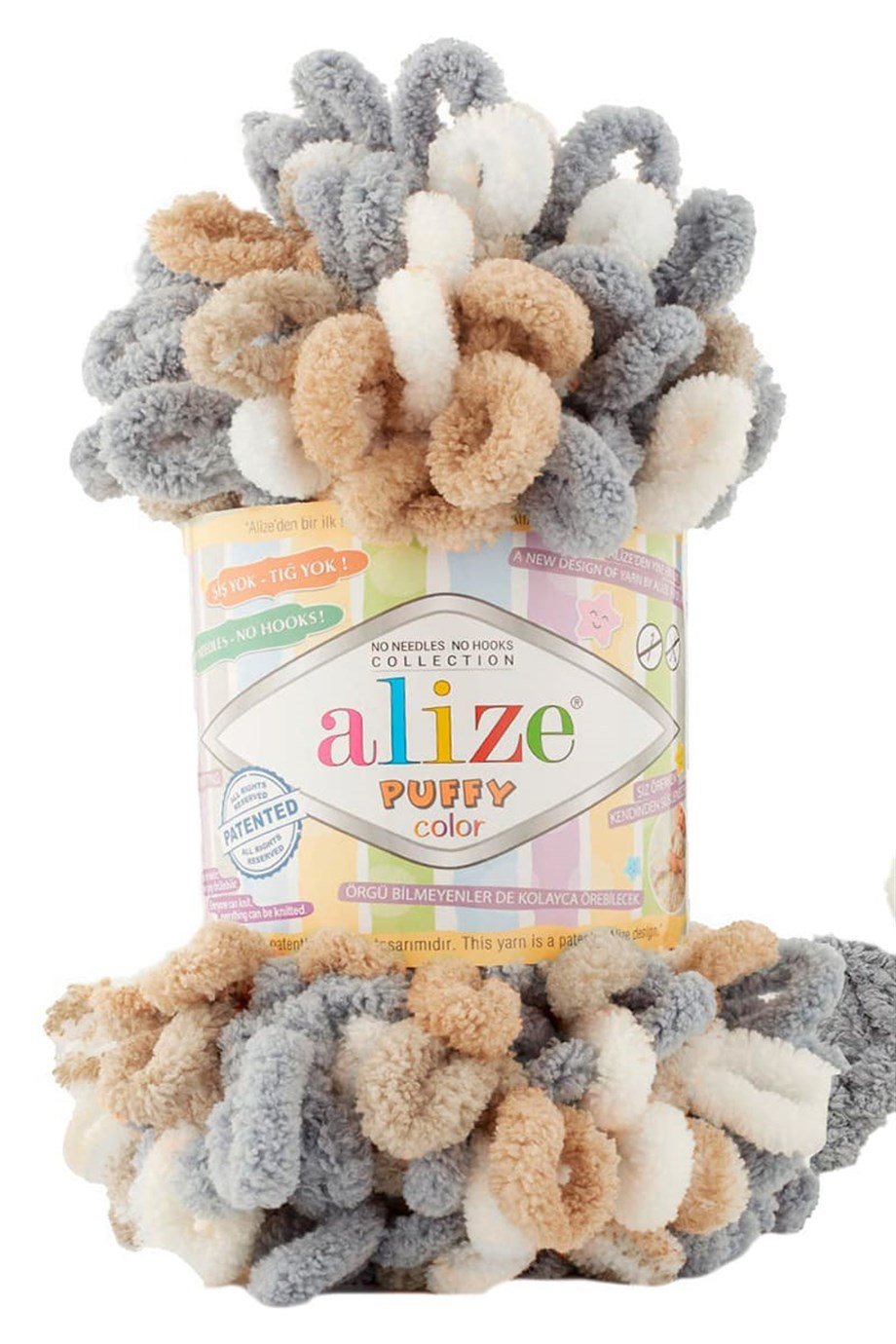 Alize Puffy Color 6395 Parmakla Örülen El Örgü İpi