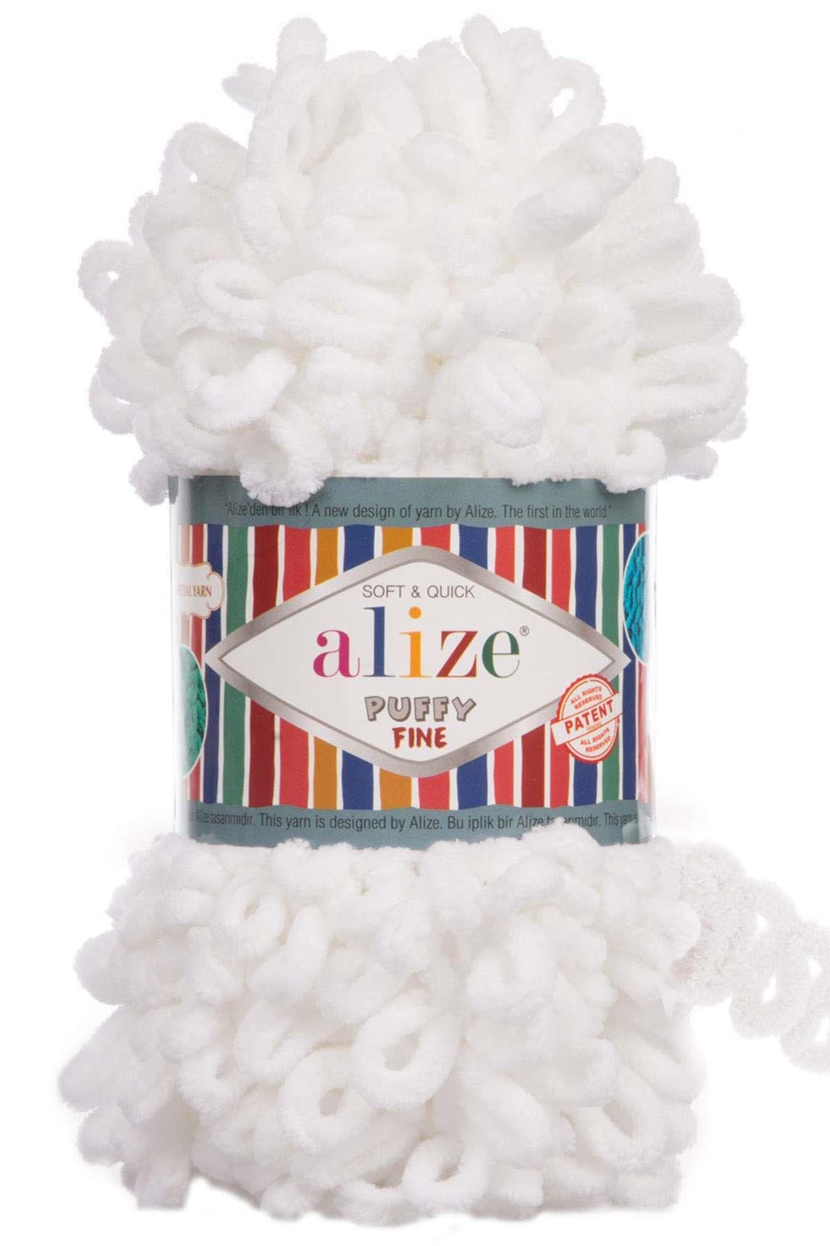 Alize Puffy Fine 55 Beyaz (Küçük İlmekli)