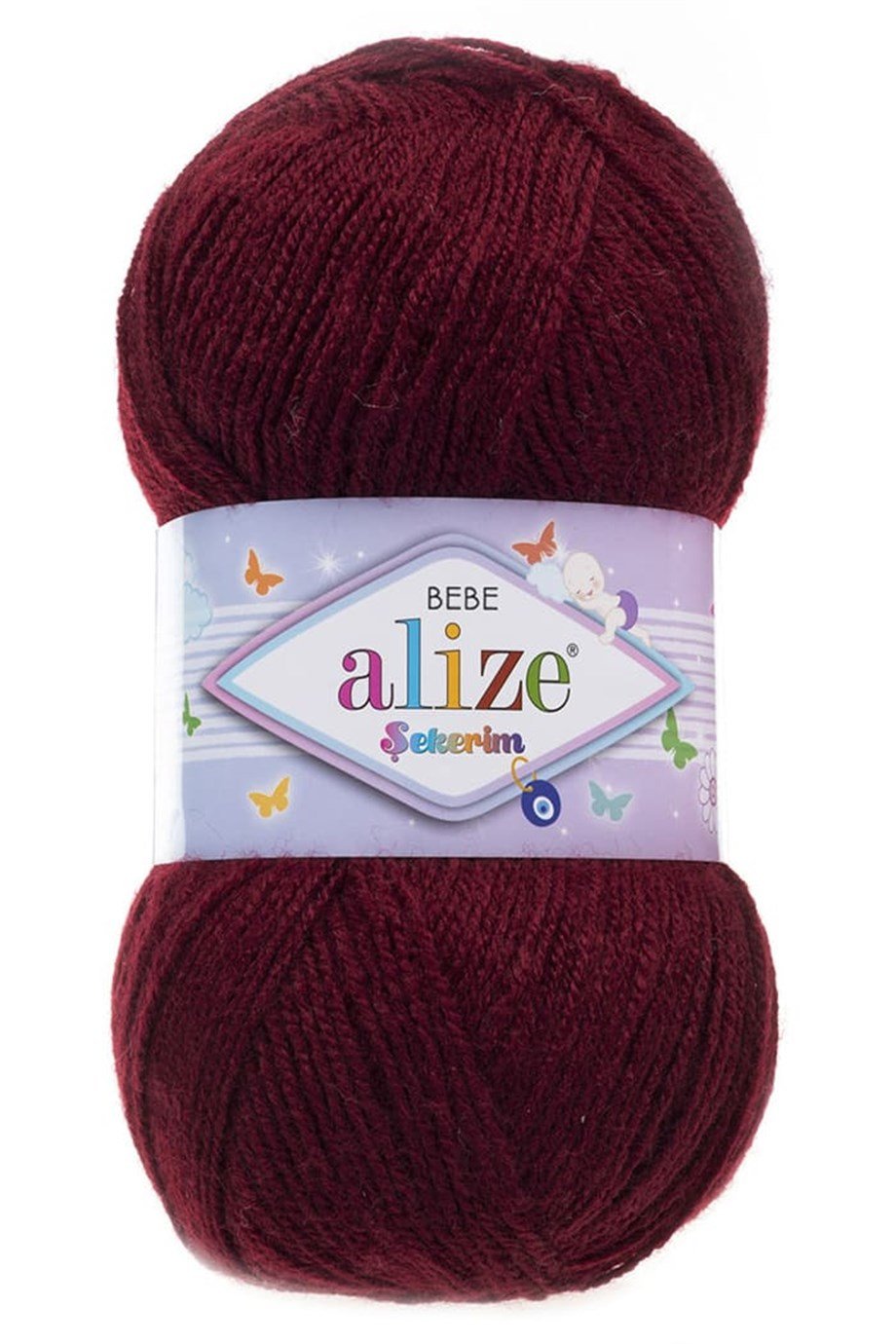 Alize Şekerim Bebe 57 Bordo El Örgü İpi