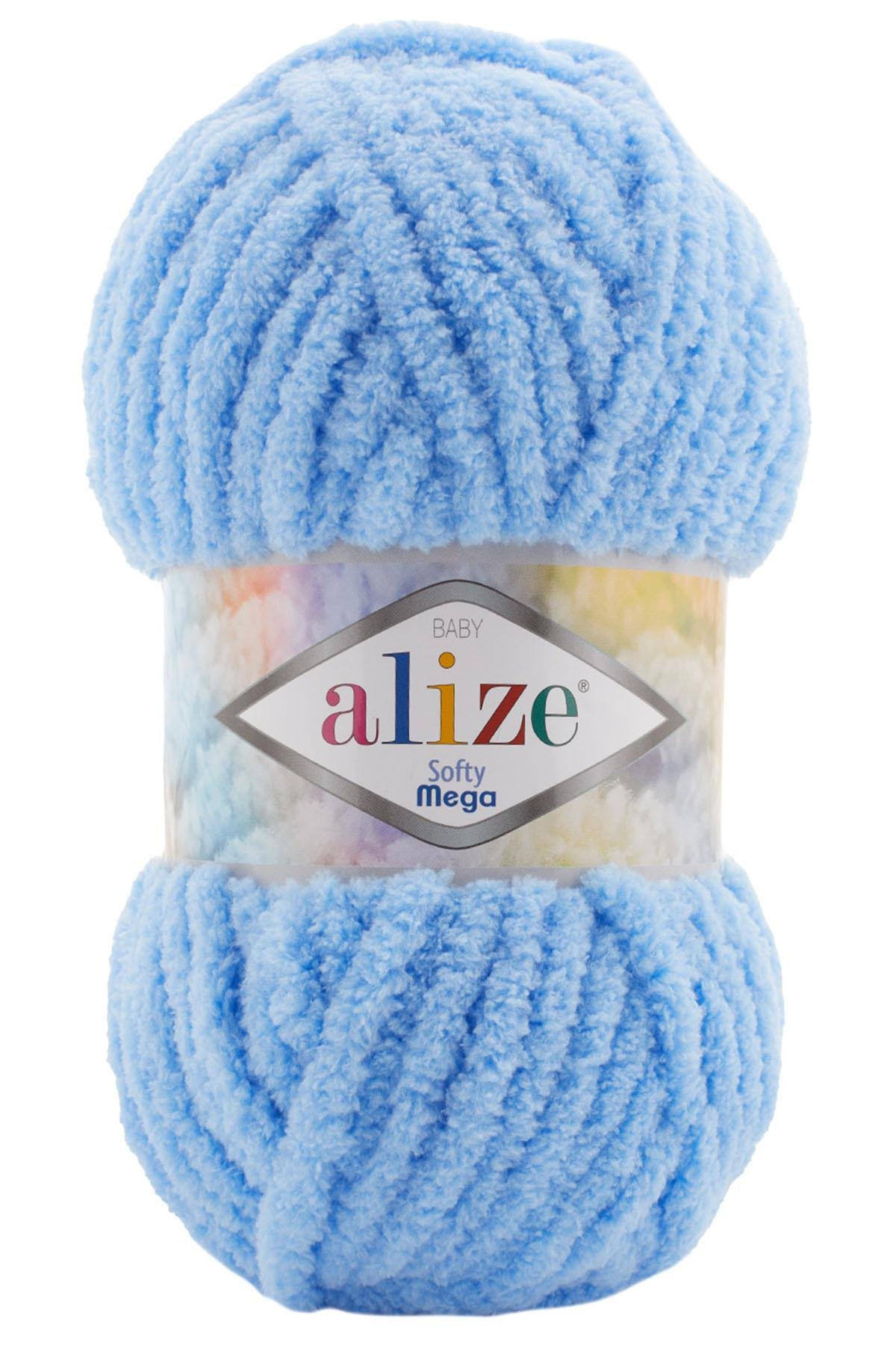 Alize Softy Mega (Kalın) 40 Mavi El Örgü İpi