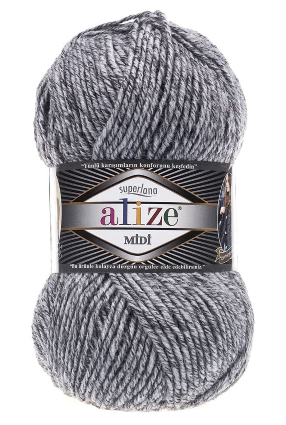 Alize Superlana Midi 801 Jaspe Gri El Örgü İpi