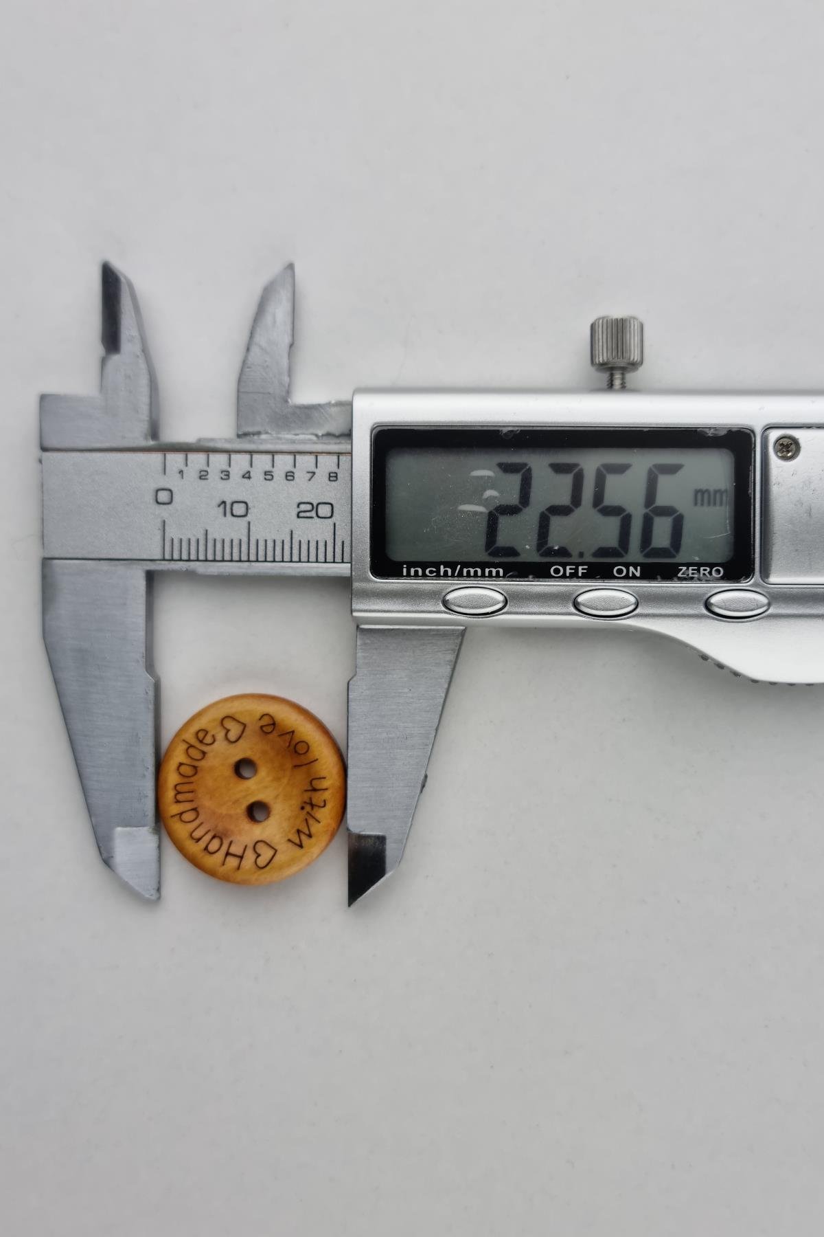 Büyük Boy (23 mm) Ahşap Handmade Koyu Renk Kaban Çeket Hırka Yelek Düğmesi 5 Adet