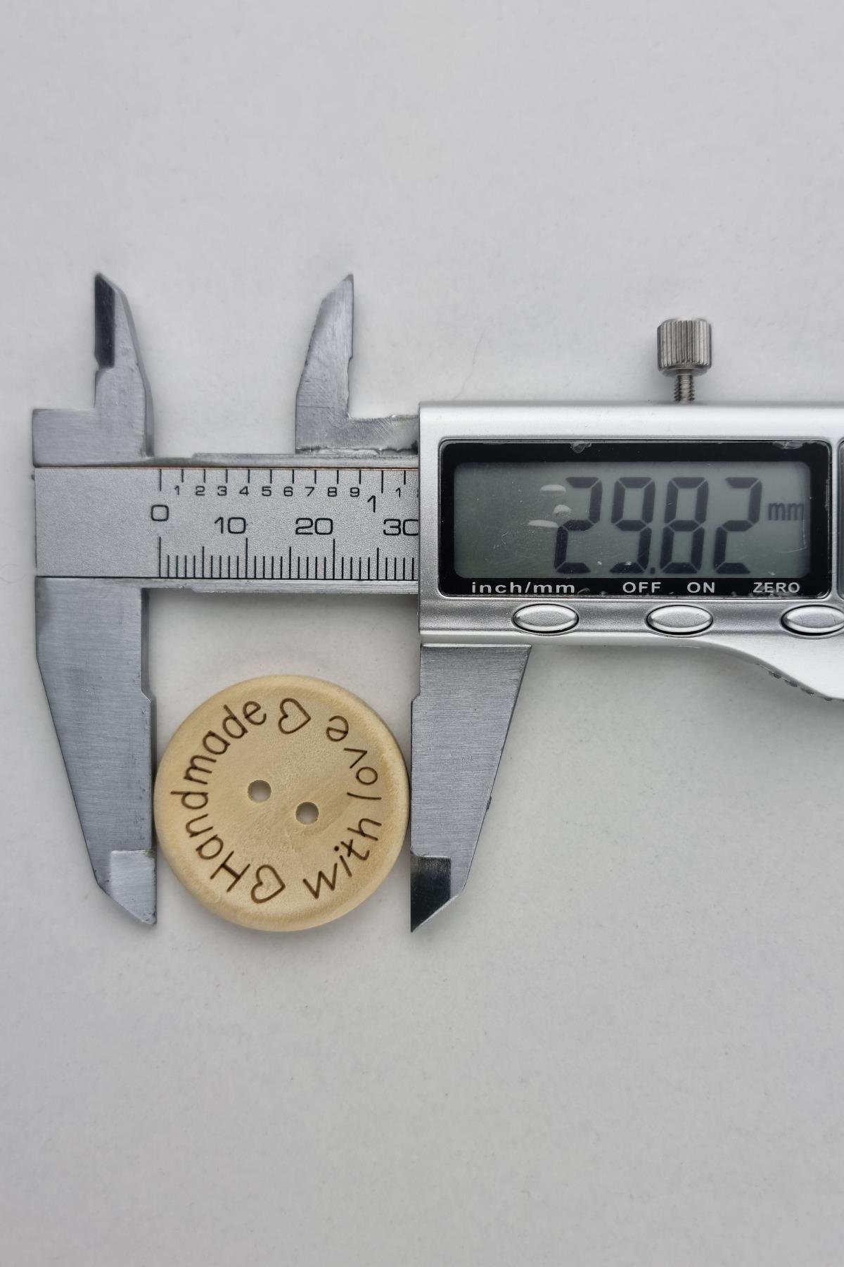 En Büyük Boy (30 mm) Ahşap Handmade Açık Renk Kaban Çeket Hırka Yelek Düğmesi 5 Adet