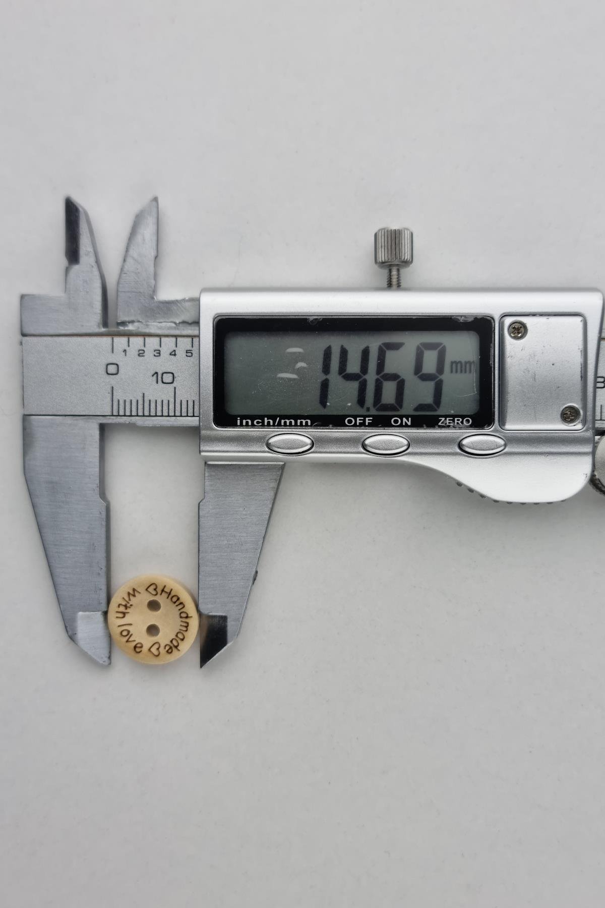 En Küçük Boy (15 mm) Ahşap Handmade Açık Renk Kaban Çeket Hırka Yelek Düğmesi 5 Adet