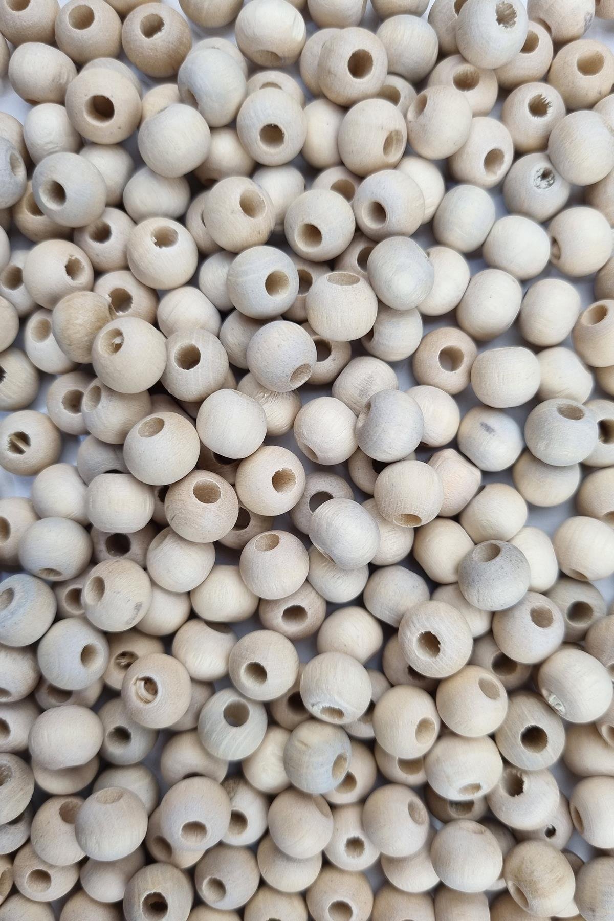 Ham Ahşap Boncuk 6 mm 50 Gr