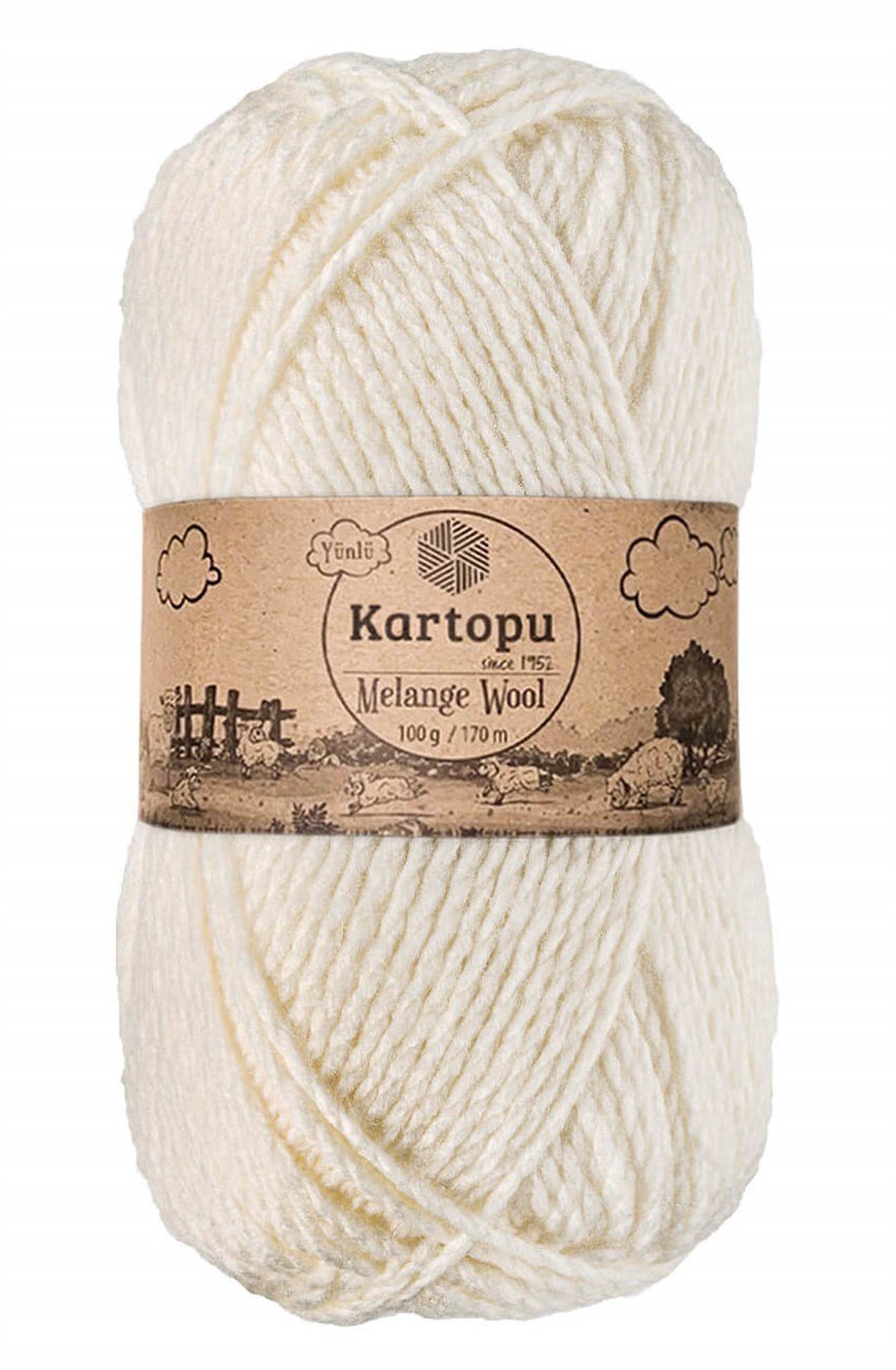 Kartopu Melange Wool K013 Ekru El Örgü İpi