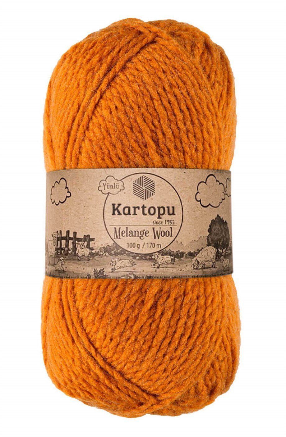 Kartopu Melange Wool K1854 Hardal El Örgü İpi