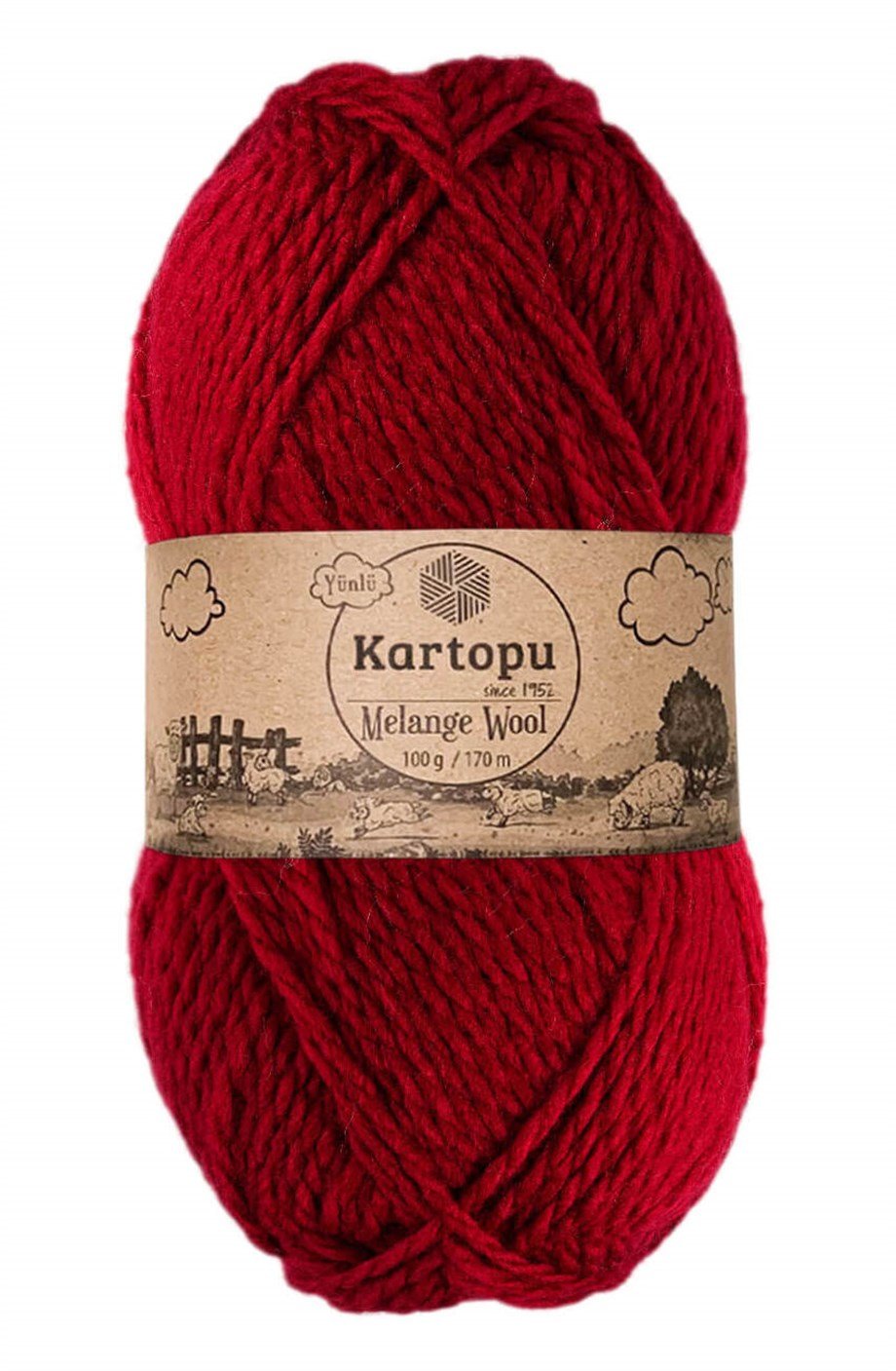 Kartopu Melange Wool K2117 Koyu Kırmızı El Örgü İpi