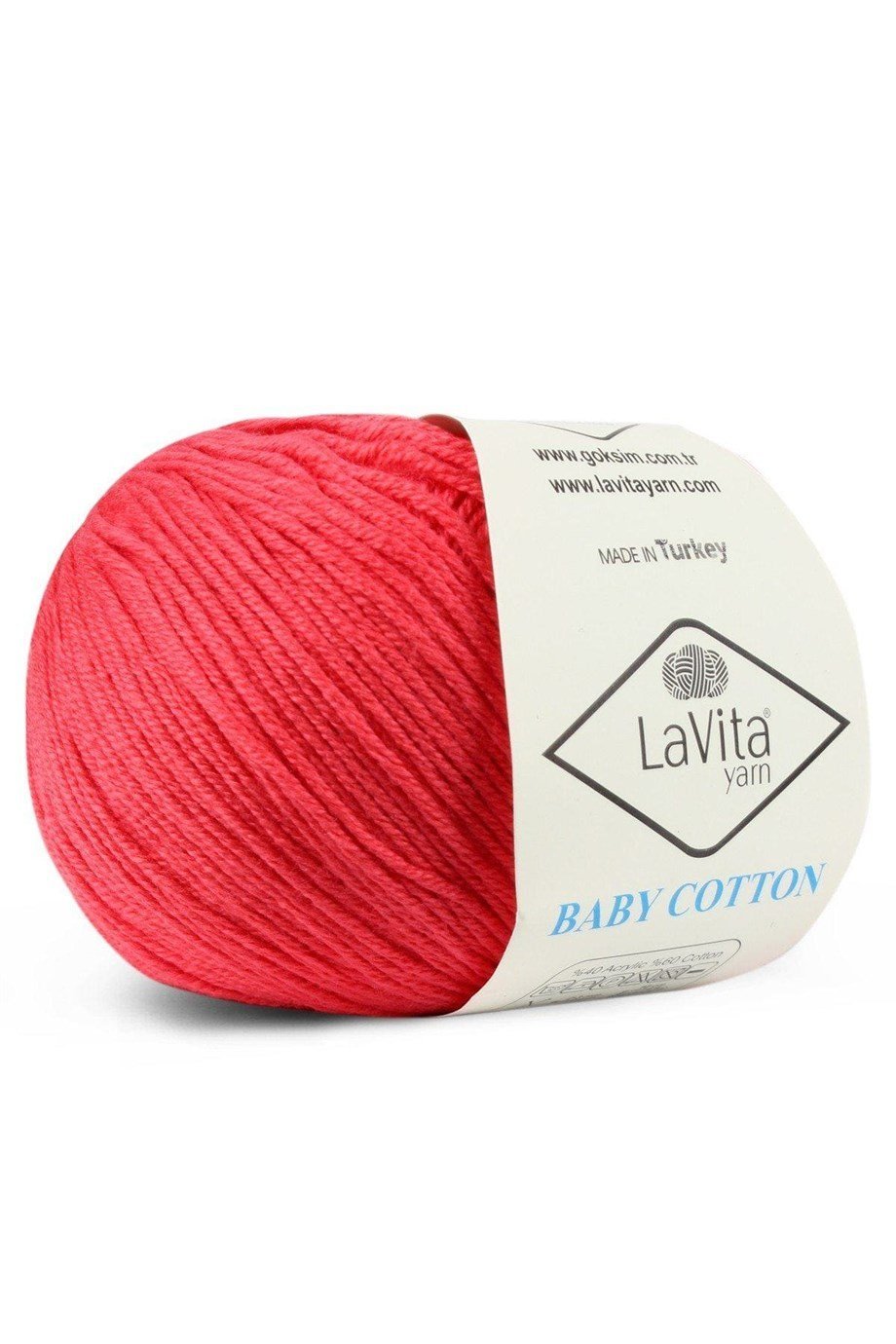 Lavita Yarn Baby Cotton 4137 Koyu Mercan El Örgü İpi