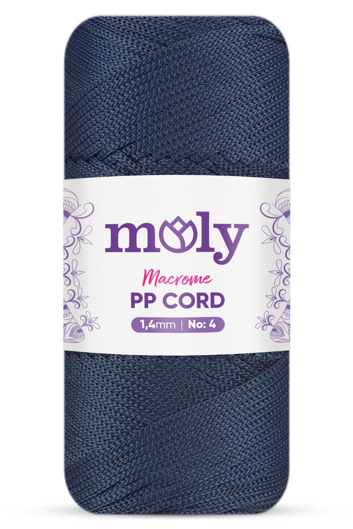 Moly PP Cord Polyester Makrome No:4 1,4mm 262-Lacivert Örgü İpi 200 Gram