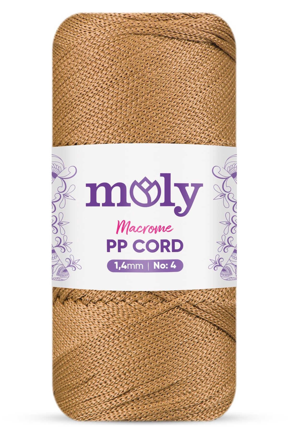 Moly PP Cord Polyester Makrome No:4 1,4mm 044-Kamel Örgü İpi 200 Gram
