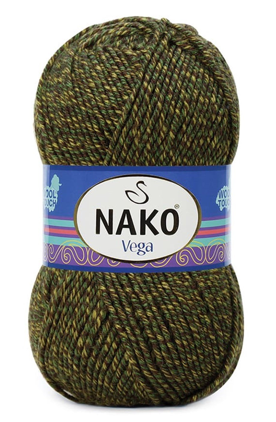 Nako Vega 21369 Yeşil Kahve Muline El Örgü İpi