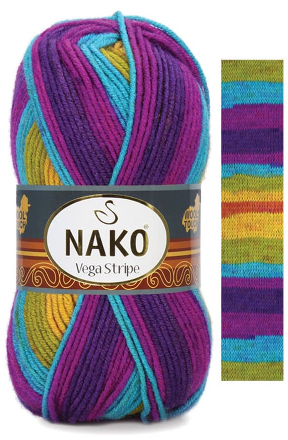 Nako Vega Stripe 82410 El Örgü İpi