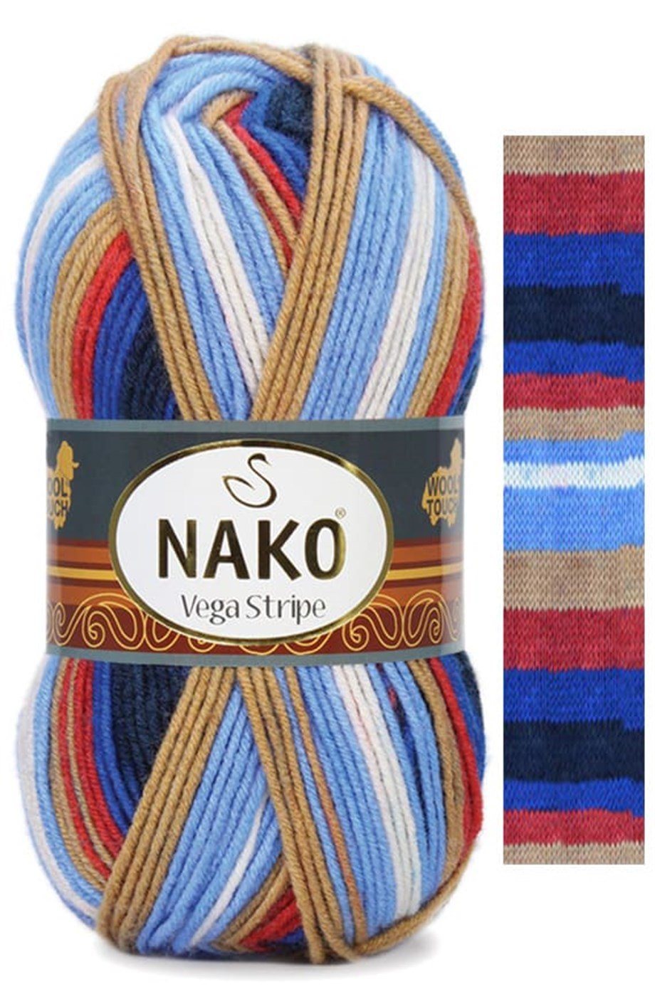 Nako Vega Stripe 82411 El Örgü İpi