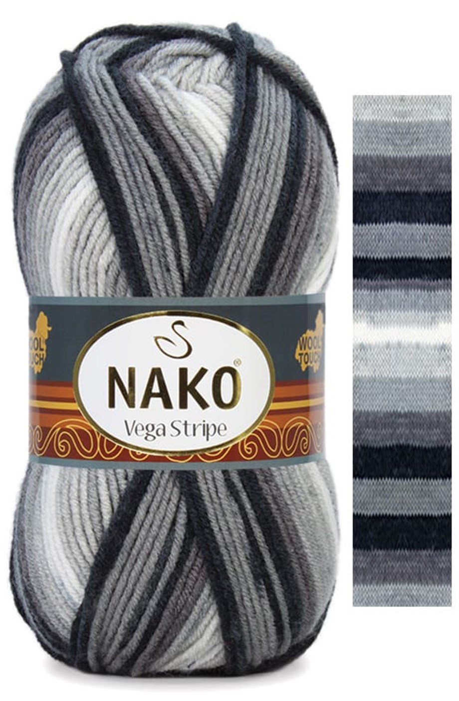 Nako Vega Stripe 82424 El Örgü İpi