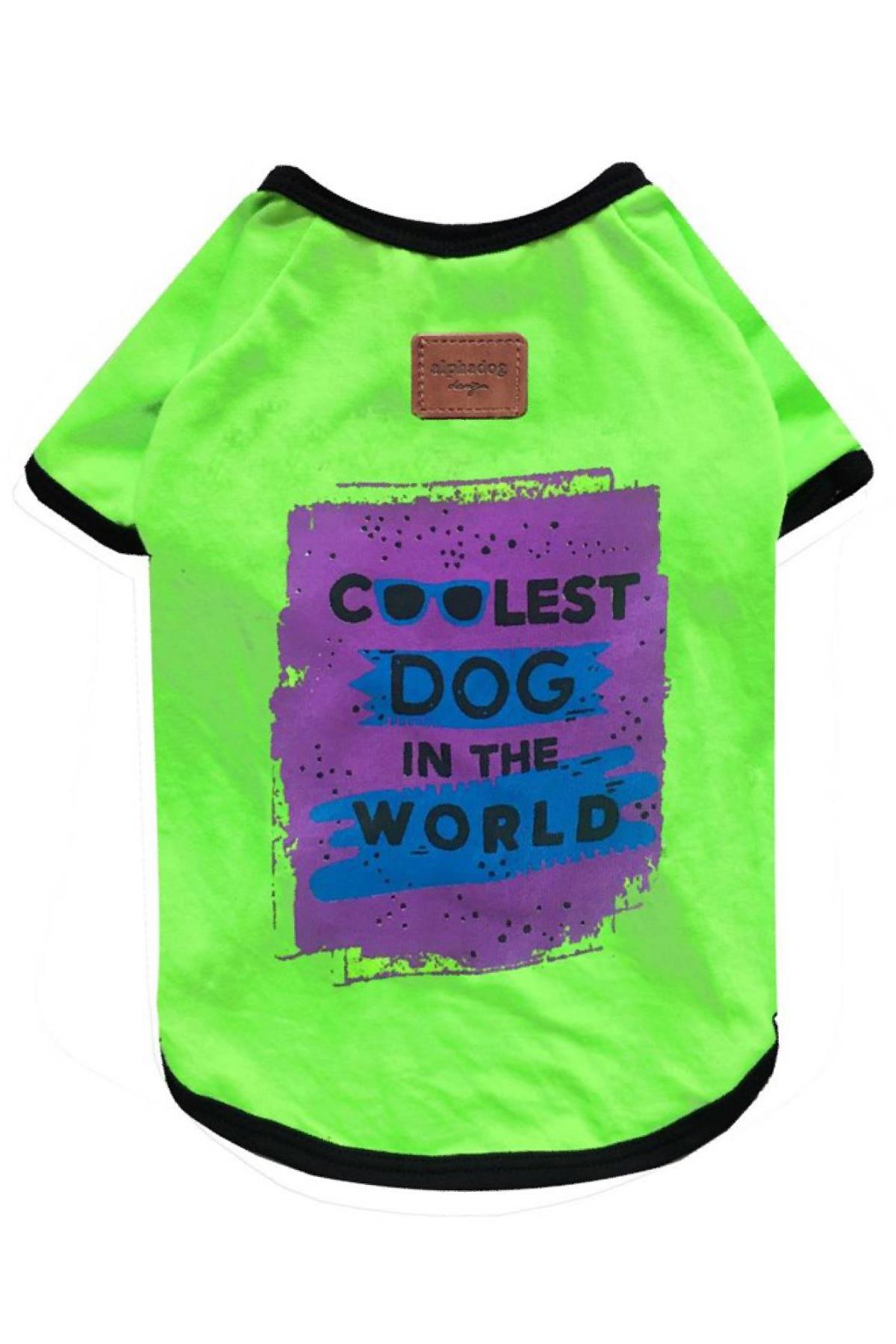 Alphadog Design Colest Dog In The World Dog T-Shirt Green