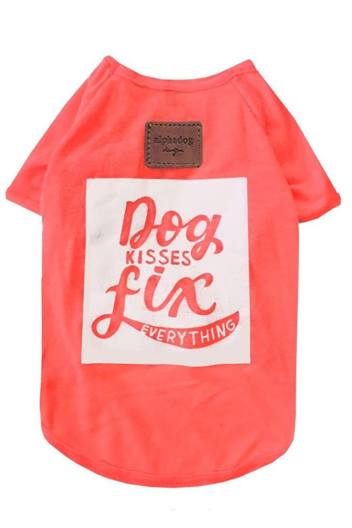 Alphadog Design Dog Kisses Orange Dog T-Shirt