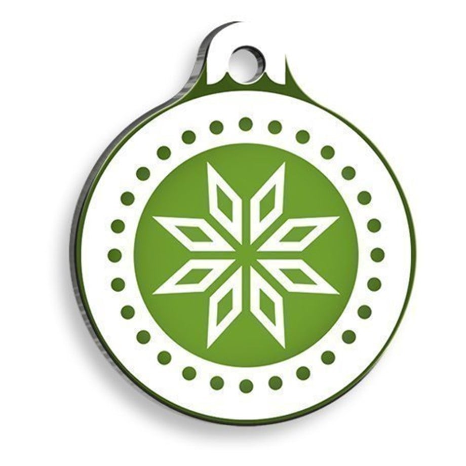 Christmas Series Green Garnish Round Cat And Dog Tag