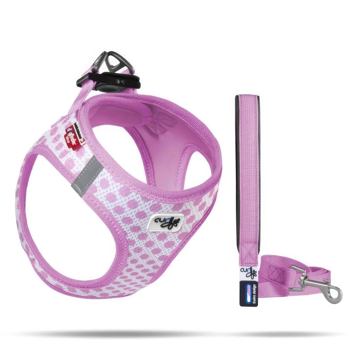 Curli Vest Puppy Harness Puppy Set Dog Breast Station + Navigation Stray Pink-Circles