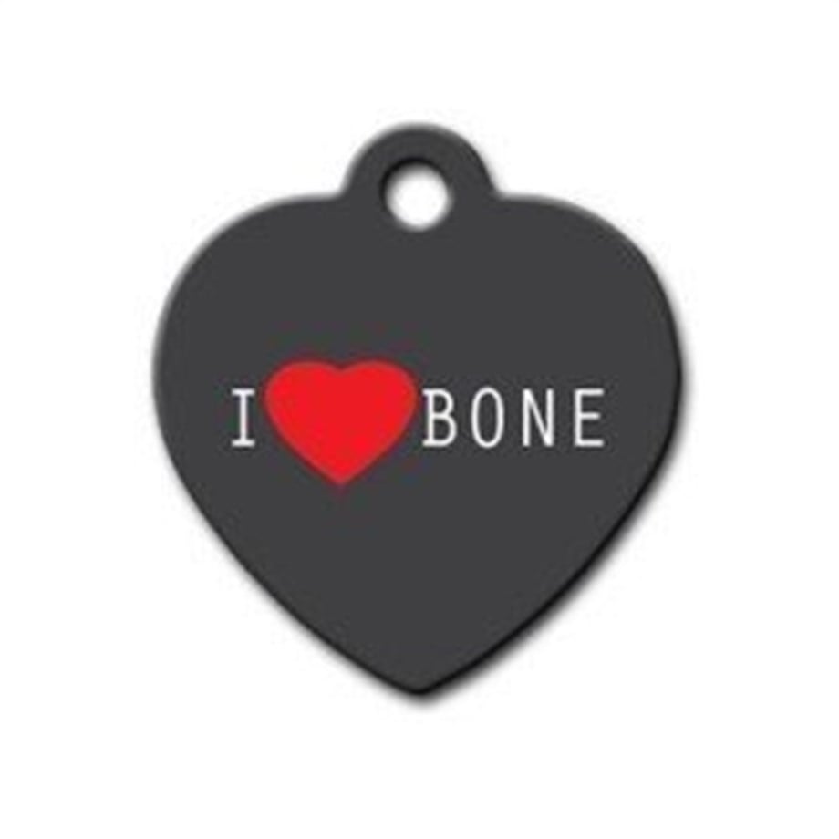 I Love Bone Heart Cat Dog Tag