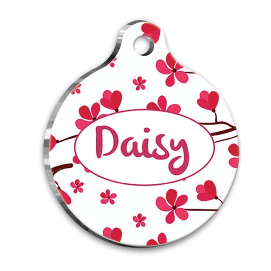 Cherry Tree Round Cat Dog Tag