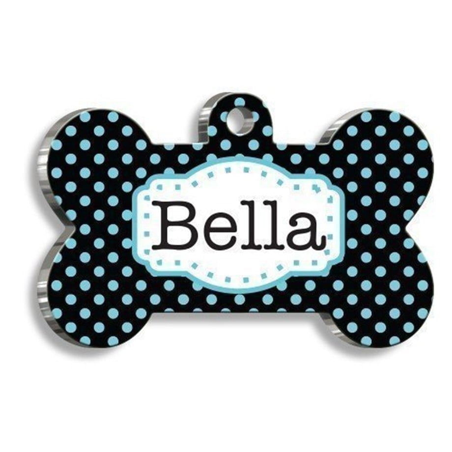 Blue Polka Dot Cat Dog Tag