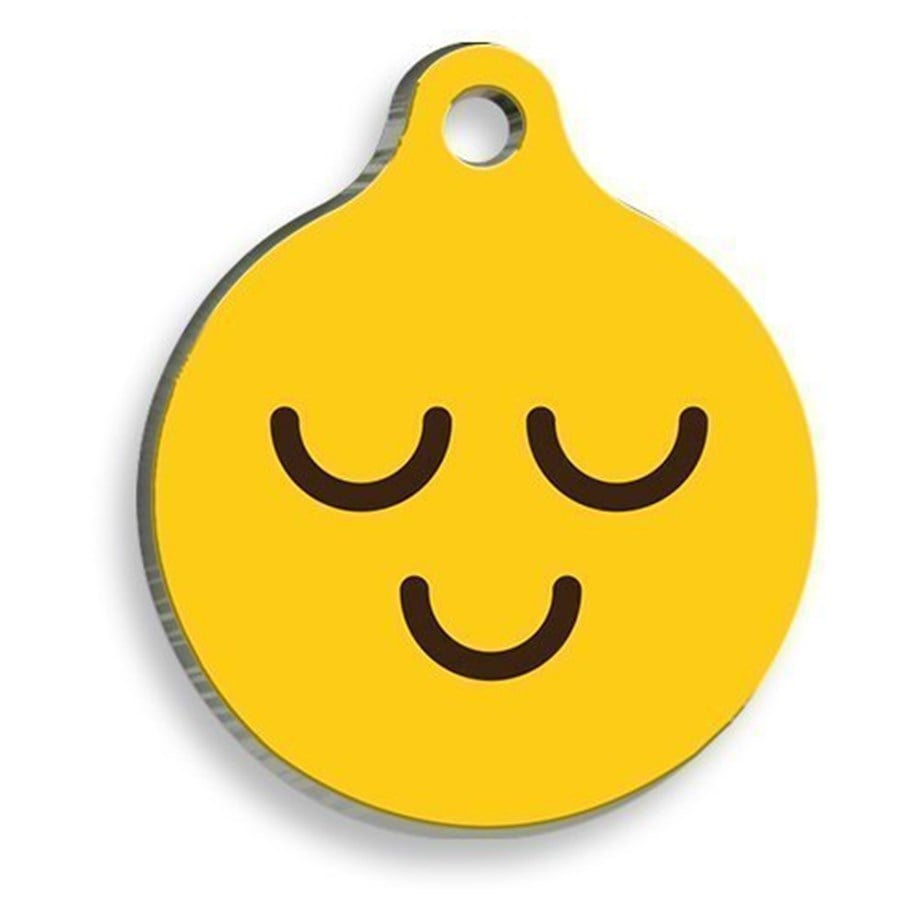 Happy Round Cat And Dog Tag