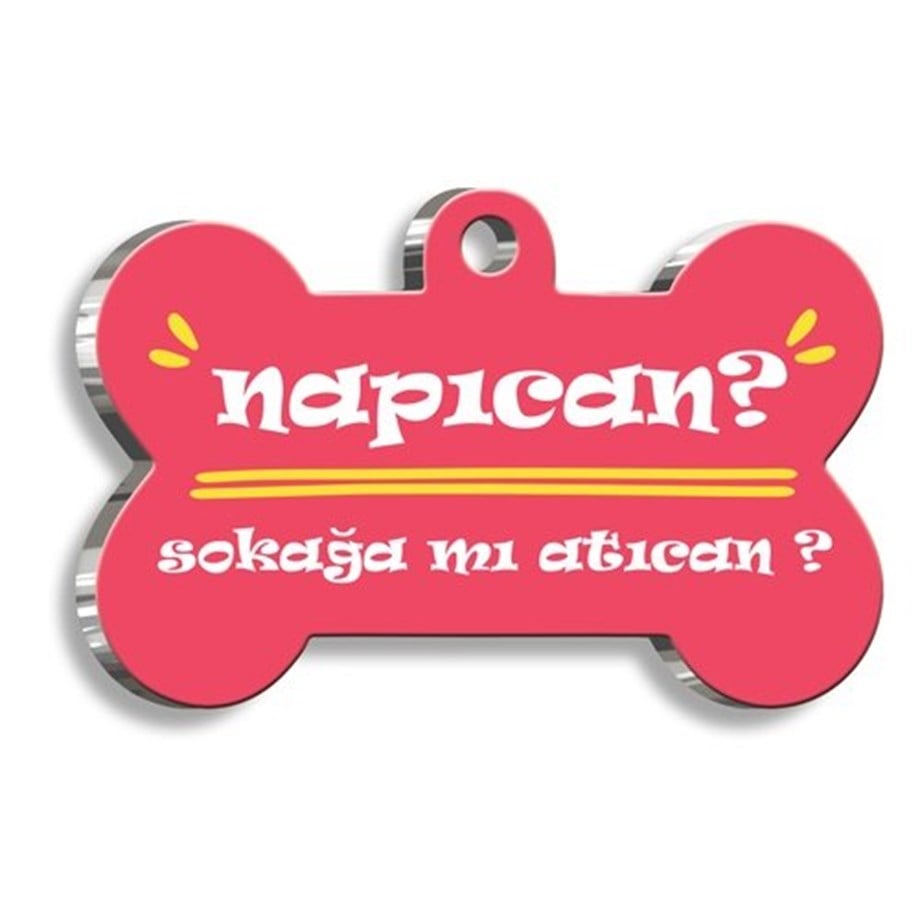 Napican? Pink Bone Shaped Dog Tag