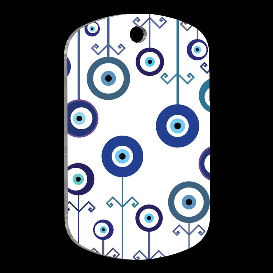 Nazar Bead Patterned Cat Dog Tag
