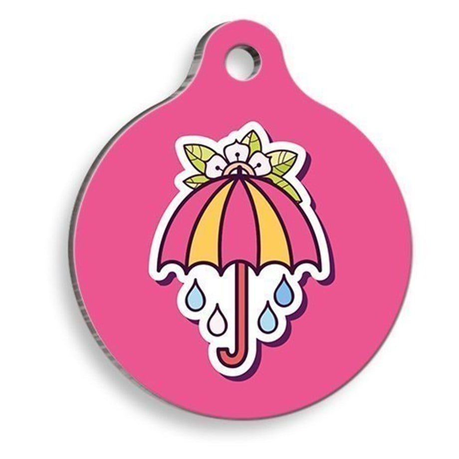 Umbrella Round Cat And Dog Tag