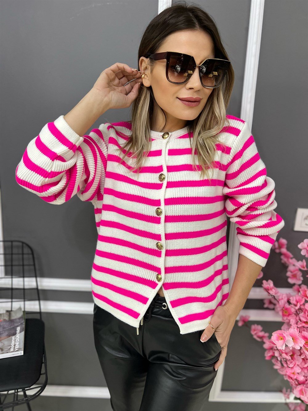 PK Pembe Çizgili Hırka