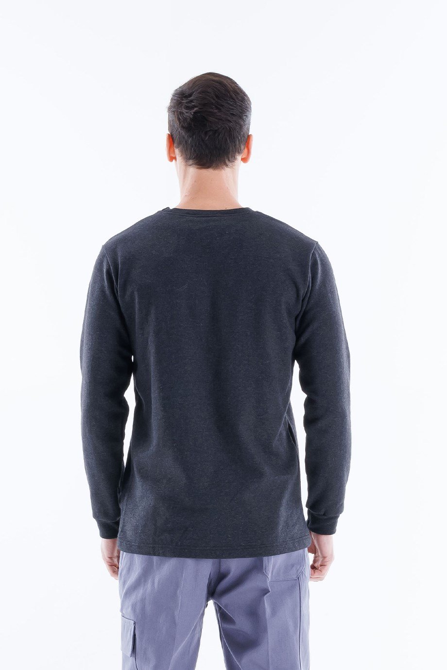 0 Yaka Antrasit Mavi Sweatshirt