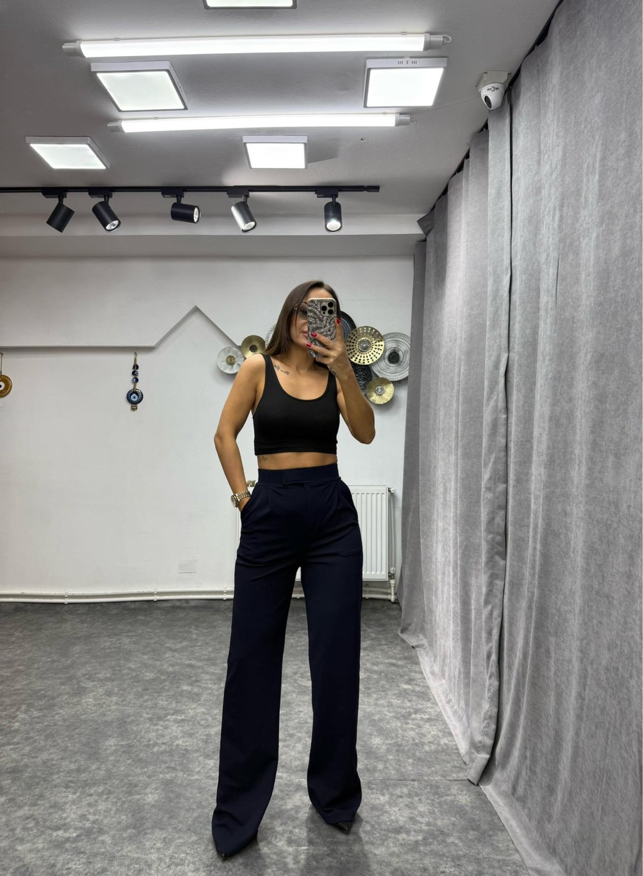 Drange Lacivert Cırtlı Palazzo Pantalon No Sıfır 8